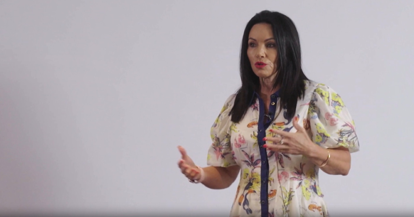 Hilary Saxton presenting